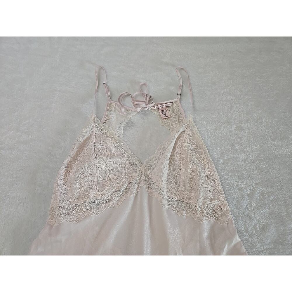Victorias Secret 2022 Babydoll Satin Lace Chemise Slip Dress Womans Sz Lg Pink - Picture 7 of 12